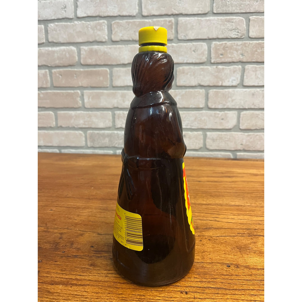 Vintage Mrs. Buttersworth Maple Syrup Amber Brown Glass Bottle w/ Label 36oz