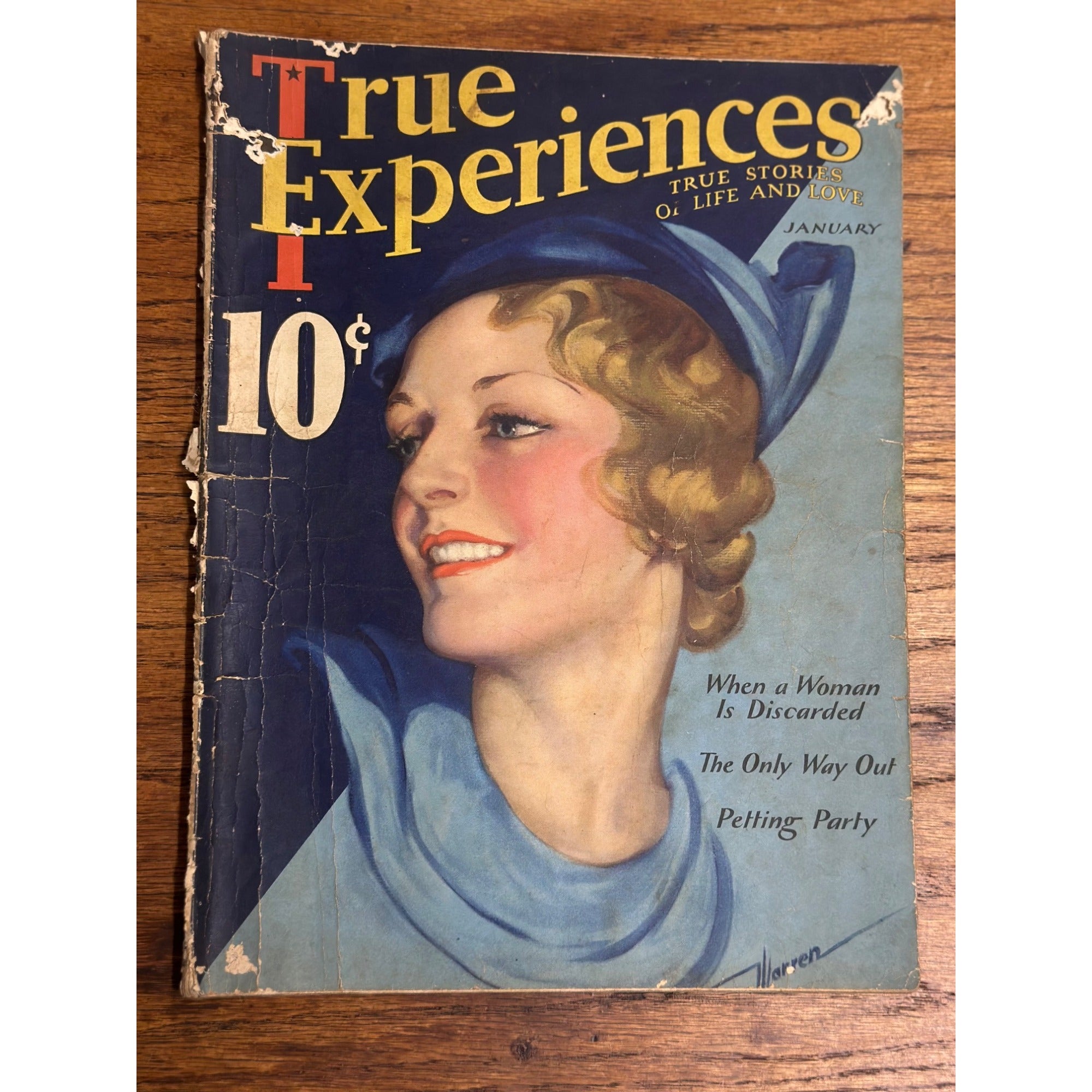 Vintage True Experiences Life & Love Stories Pulp Magazine January 1933