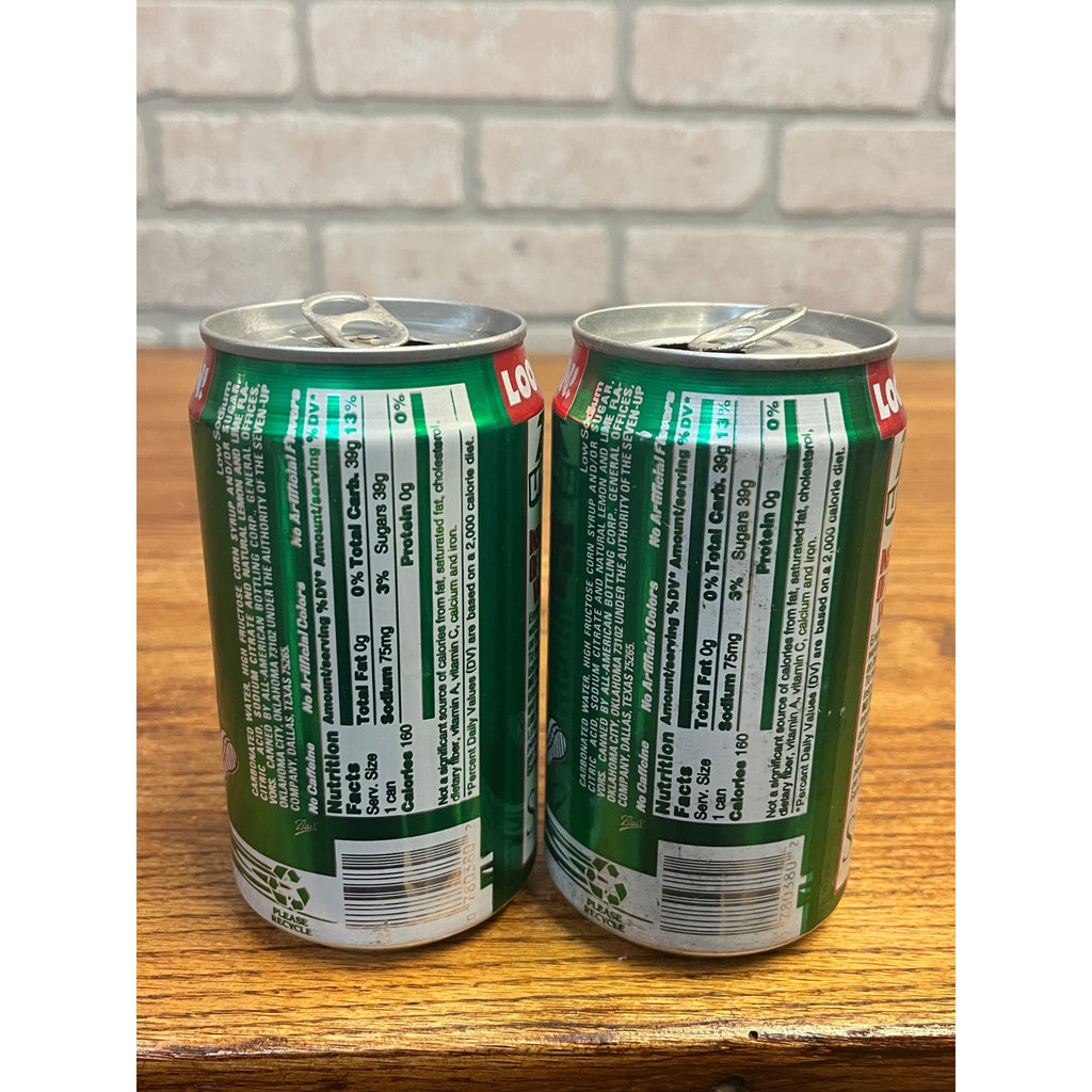Vintage 1994 7UP Uncola Island Sweepstakes Promo Soda Cans (2) Empty Retro