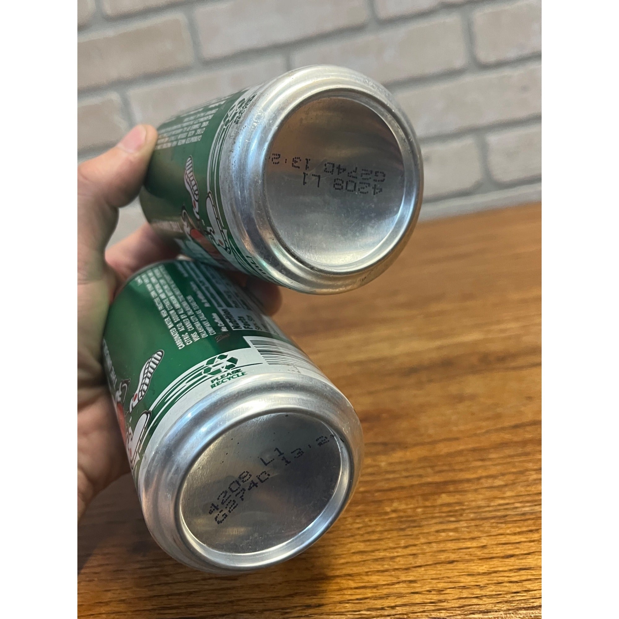 Vintage 1994 7UP Uncola Island Sweepstakes Promo Soda Cans (2) Empty Retro