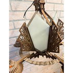 Antique 1930s Art Deco Skyscraper Polychrome 5 Slip Shade Chandelier Geometric