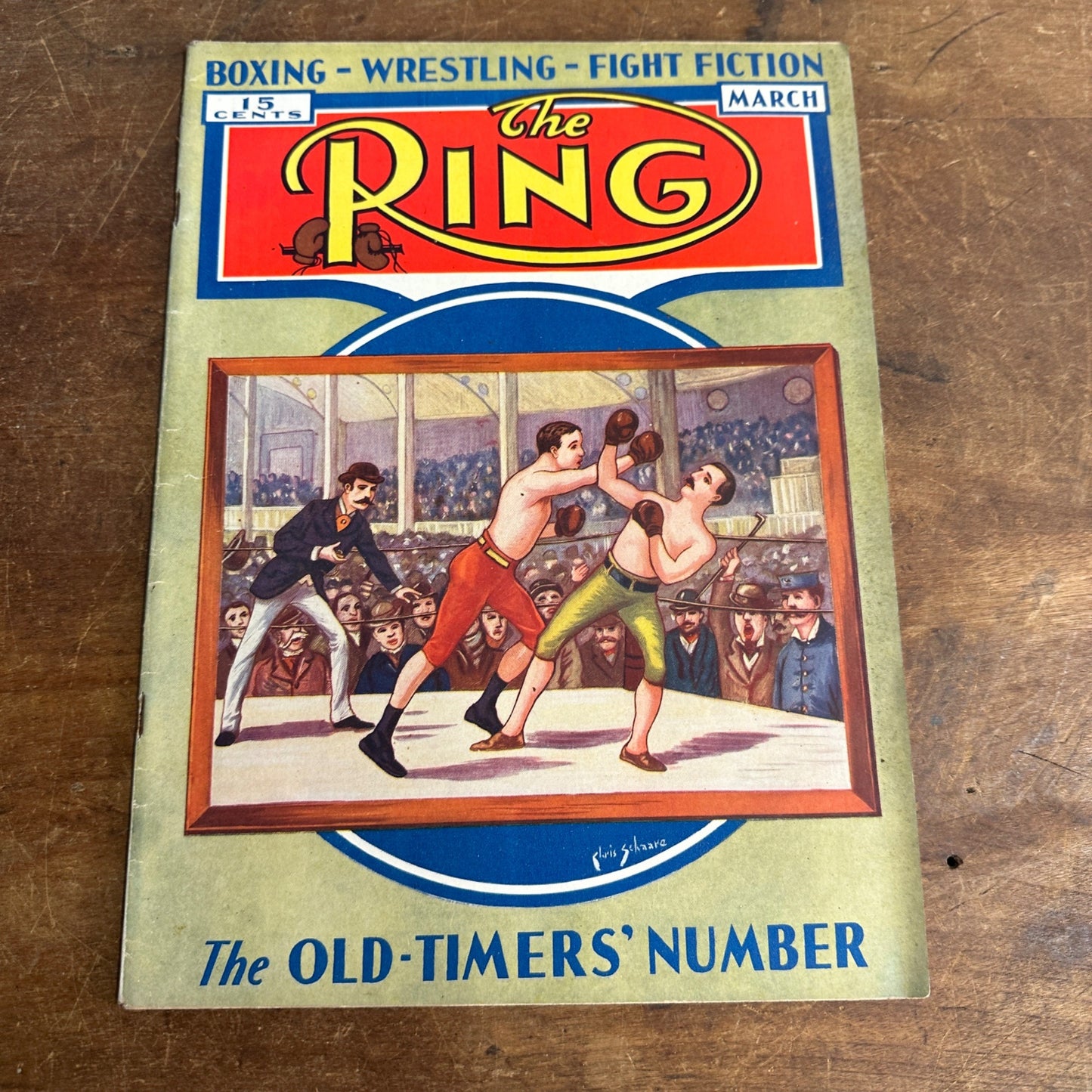 Vtg MARCH 1933 Ring Boxing Magazine The Old Timers NUMBER Cover Wrestling 🔥