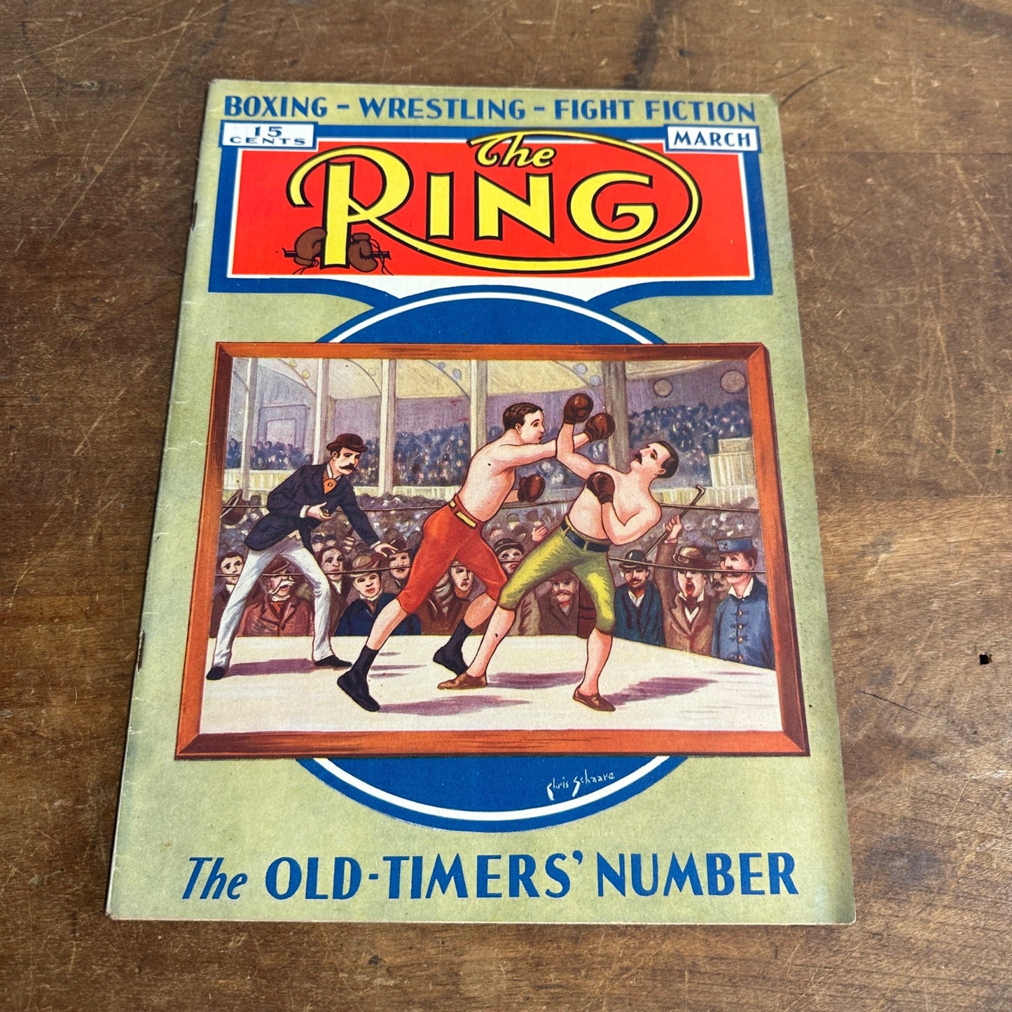 Vtg MARCH 1933 Ring Boxing Magazine The Old Timers NUMBER Cover Wrestling 🔥