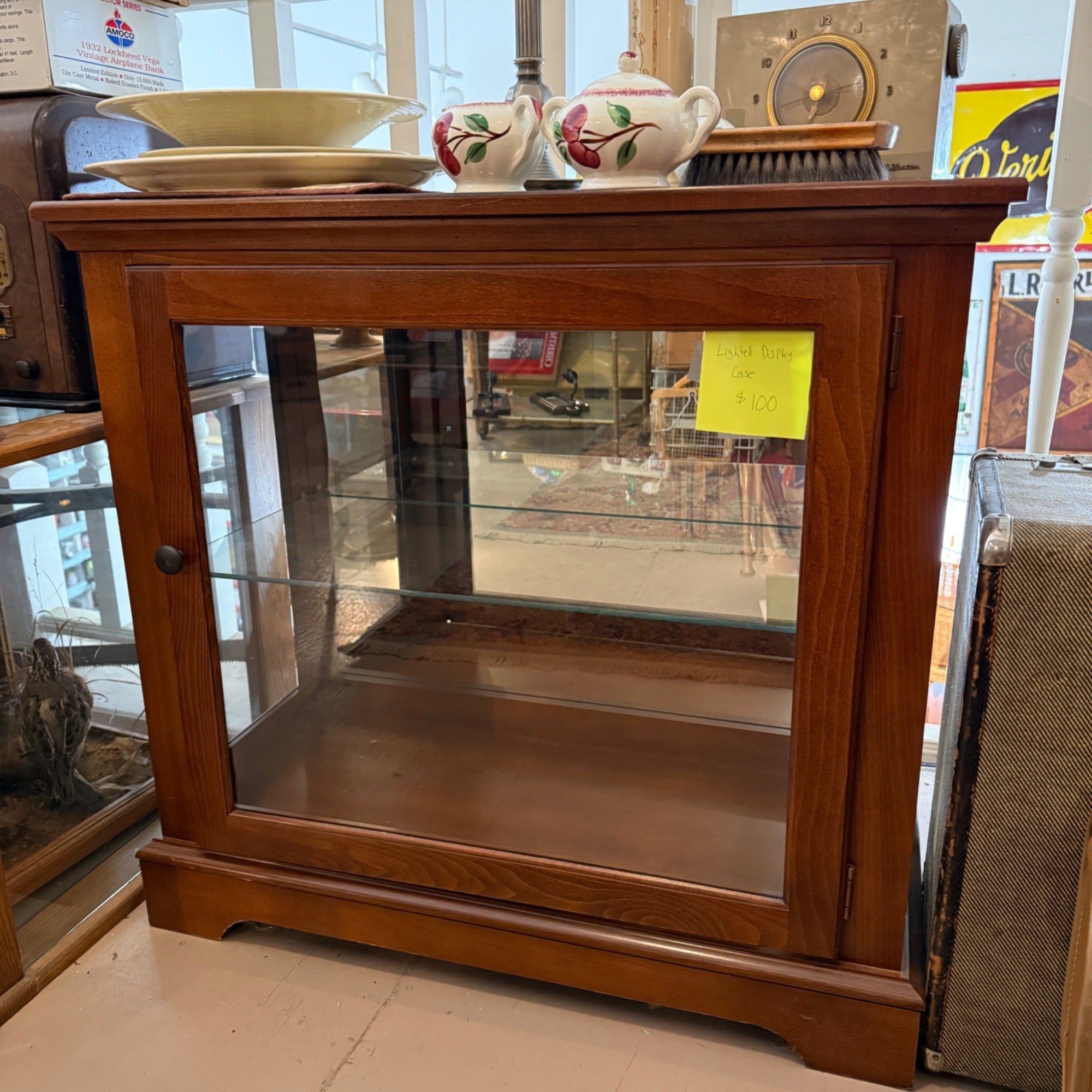Wooden Lighted Display Cabinet Case