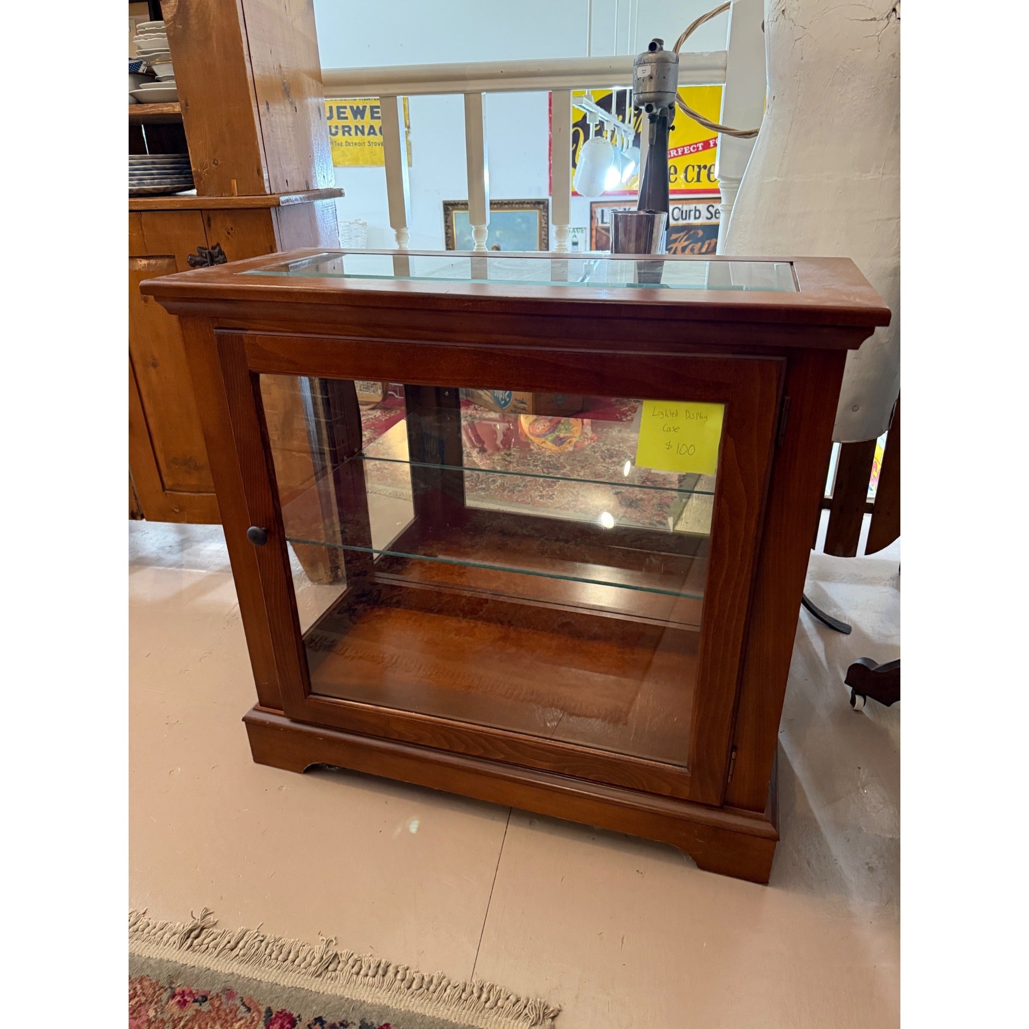 Wooden Lighted Display Cabinet Case
