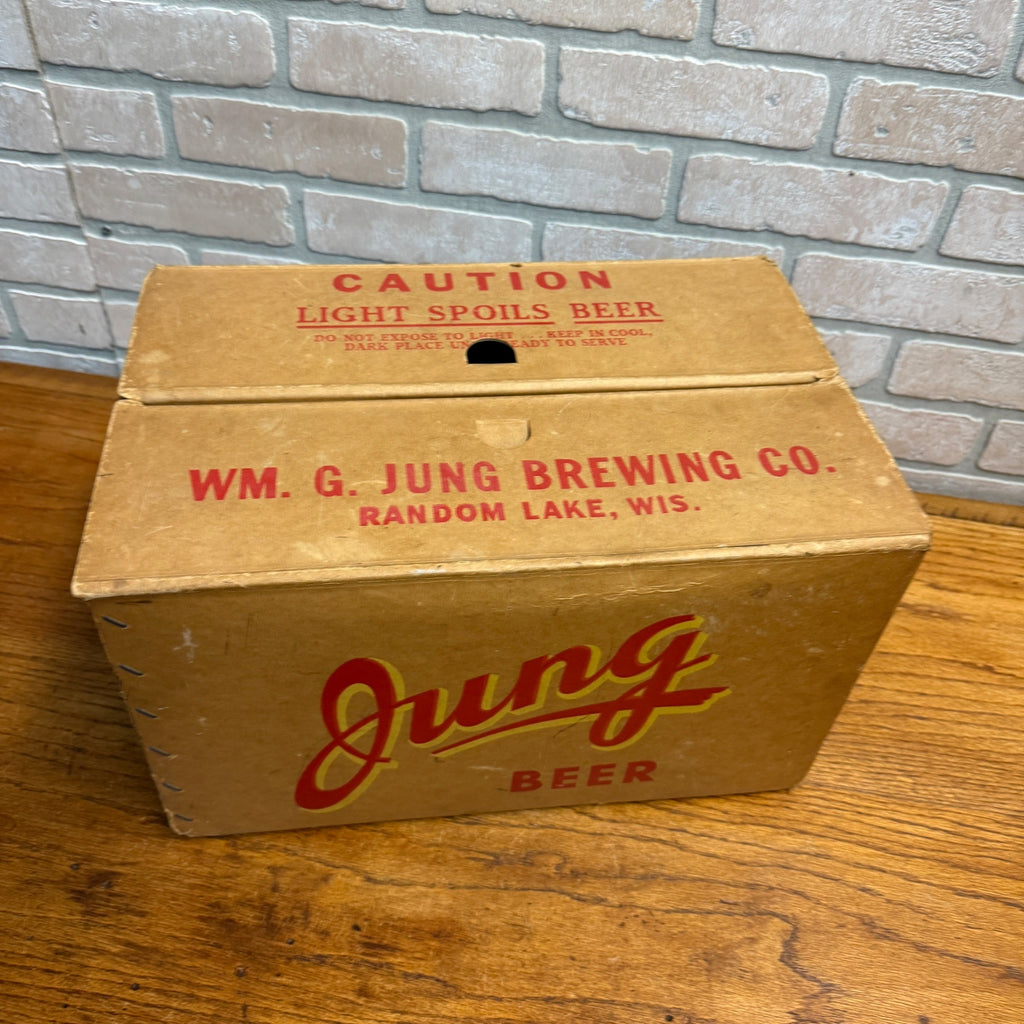 Vintage Jung Brewery Random Lake Wisconsin WI Beer Cardboard Case / Crate