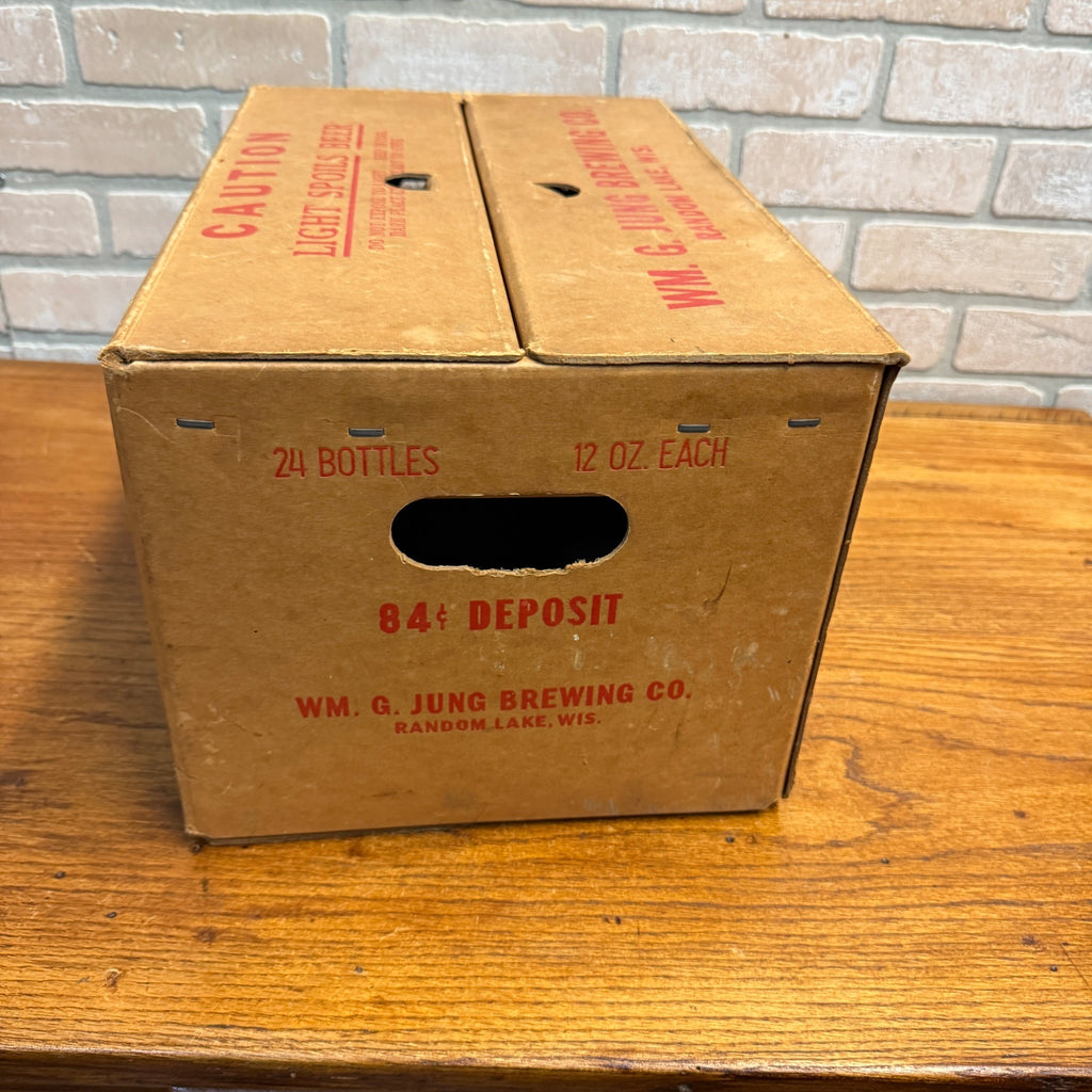 Vintage Jung Brewery Random Lake Wisconsin WI Beer Cardboard Case / Crate