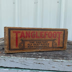 Vintage Tanglefoot Fly Paper Box Antique Wood Wooden Box Crate