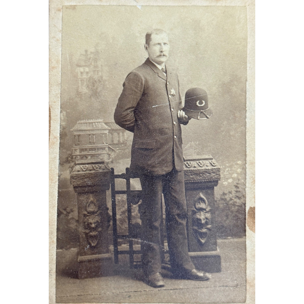 Antique CDV Photo Sheriff Police Officer Sheboygan Wisconsin Peter Gottsacker