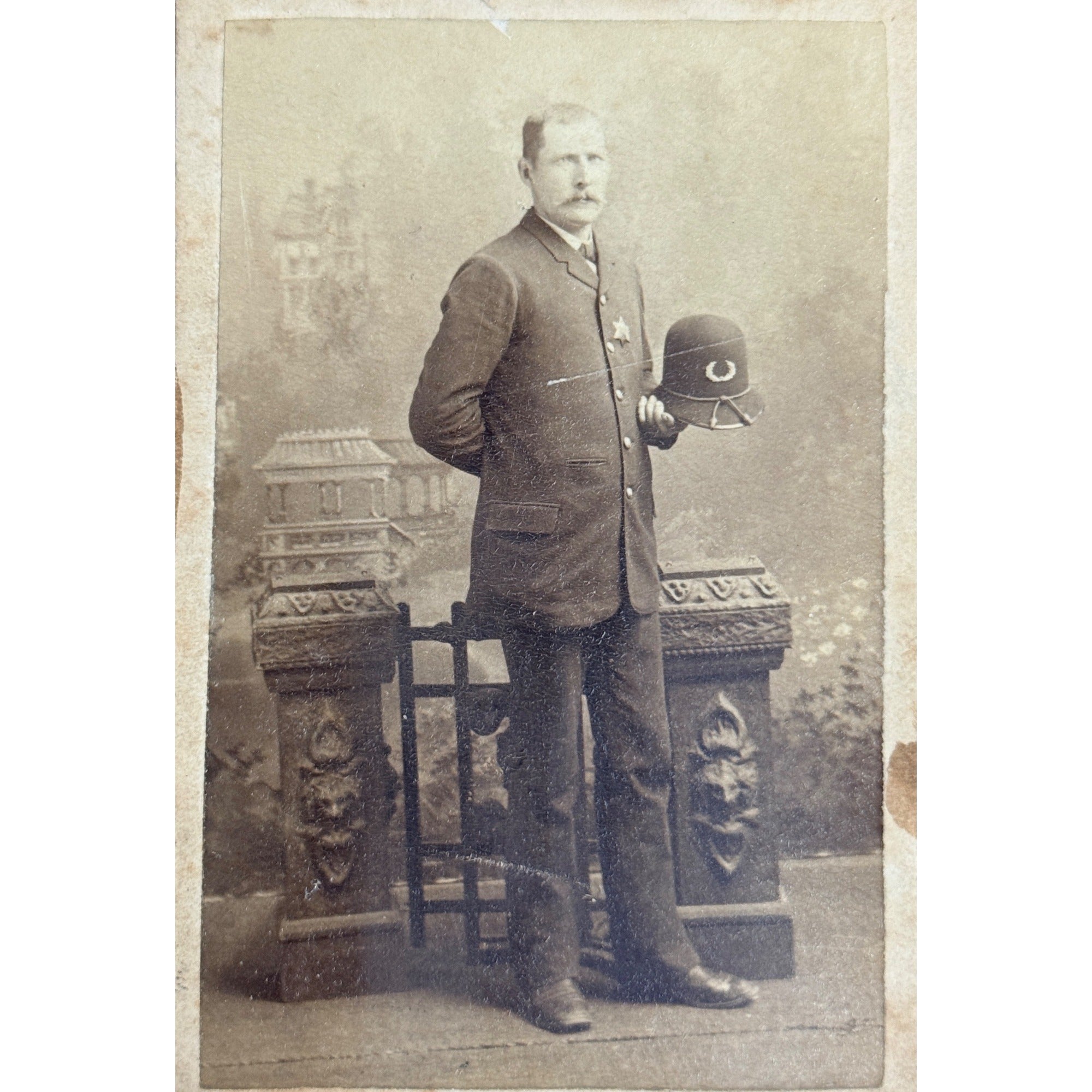 Antique CDV Photo Sheriff Police Officer Sheboygan Wisconsin Peter Gottsacker