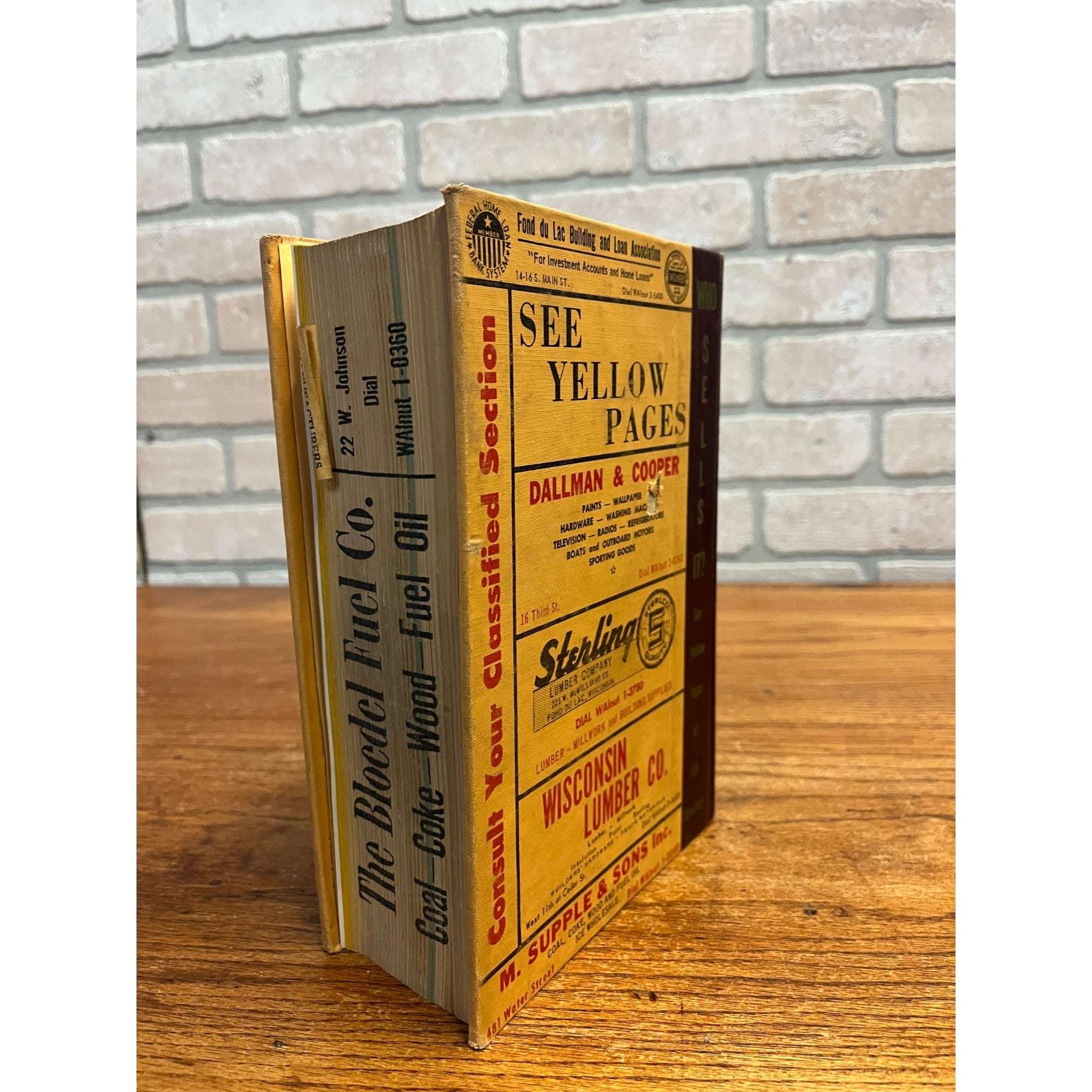 Vintage 1957 Fond du Lac Wisconsin Buisness Directory Hardcover Book Ads Wis WI