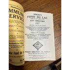 Vintage 1957 Fond du Lac Wisconsin Buisness Directory Hardcover Book Ads Wis WI