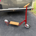 1930s Metal and Wood Children's Scooter Toy Red Restored