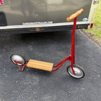 1930s Metal and Wood Children's Scooter Toy Red Restored