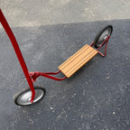 1930s Metal and Wood Children's Scooter Toy Red Restored