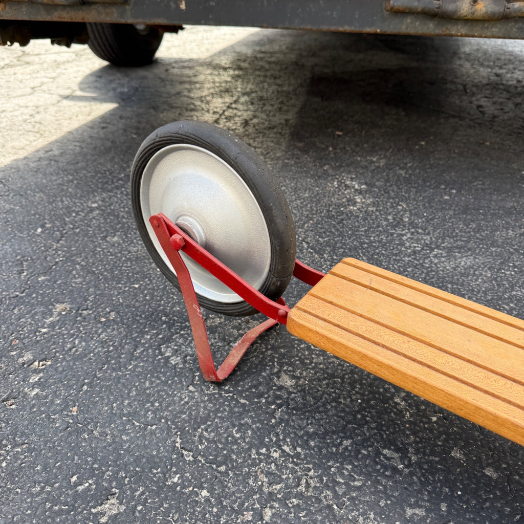 1930s Metal and Wood Children's Scooter Toy Red Restored
