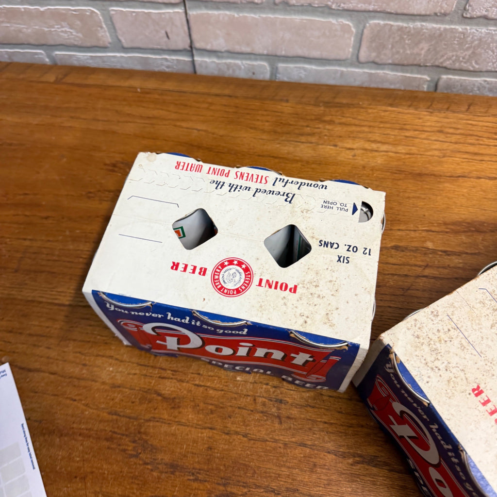 (4) Vintage Point Beer 6-Pack Case Carriers w/ AF Basebrau Flat Cans Stevens Point WI