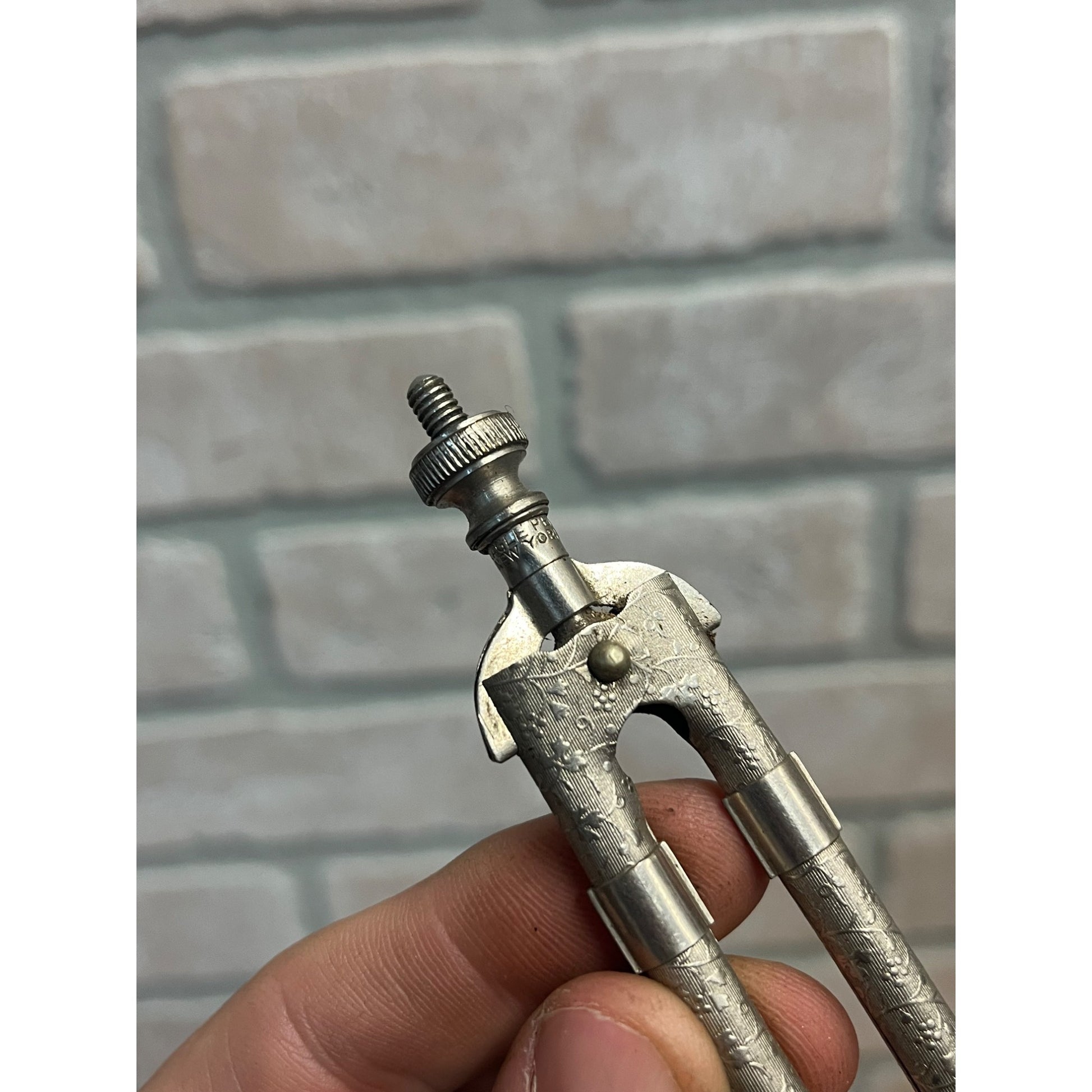 Antique Eagle Pencil Co. Ornate Floral Design Compass - Works