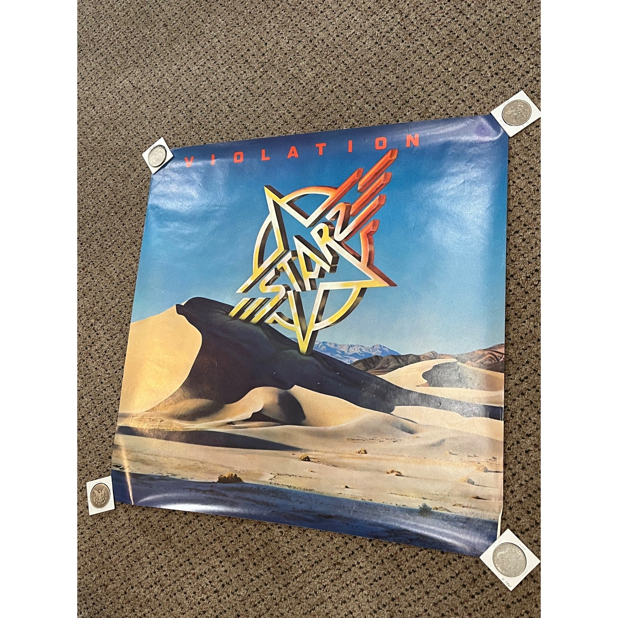 Vintage 1977 Starz Violation Record Store Album Promo Poster Original Metal Band
