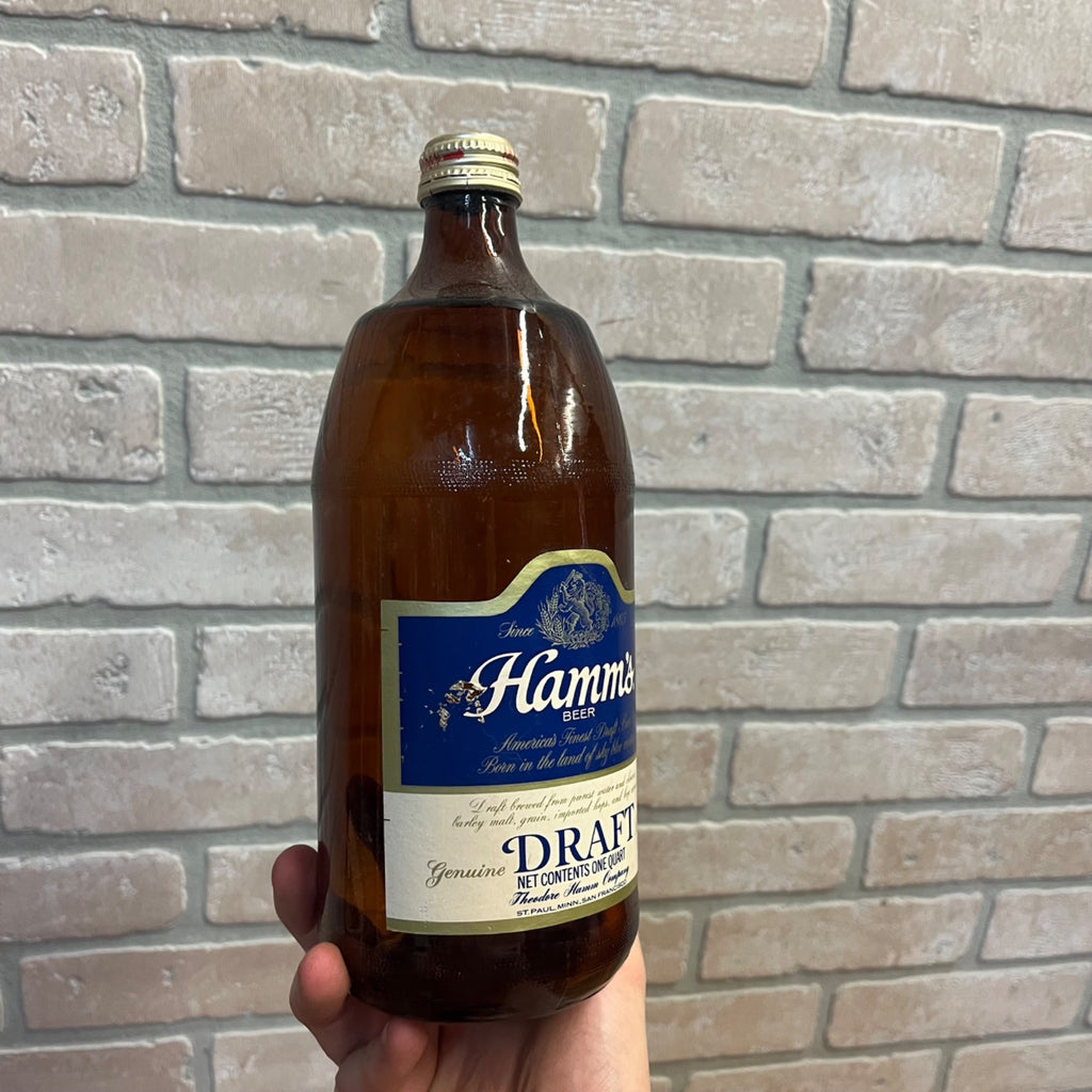 Vintage Hamms Draft Quart 1970s Beer Bottle RARE