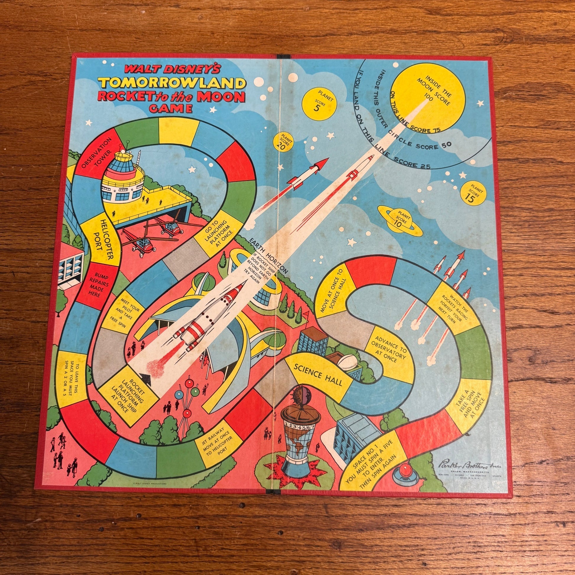 Walt Disney's Tomorrowland: Rocket to the Moon Game Board Only 1958