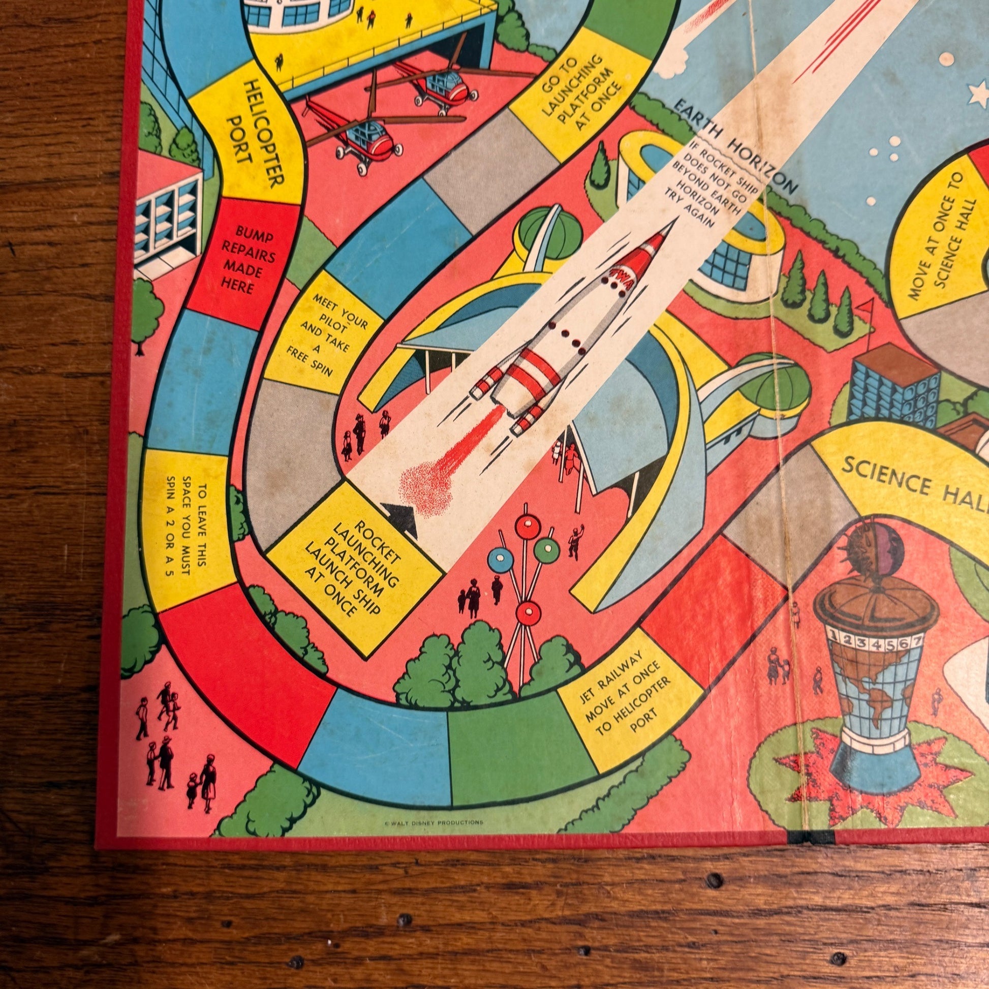 Walt Disney's Tomorrowland: Rocket to the Moon Game Board Only 1958