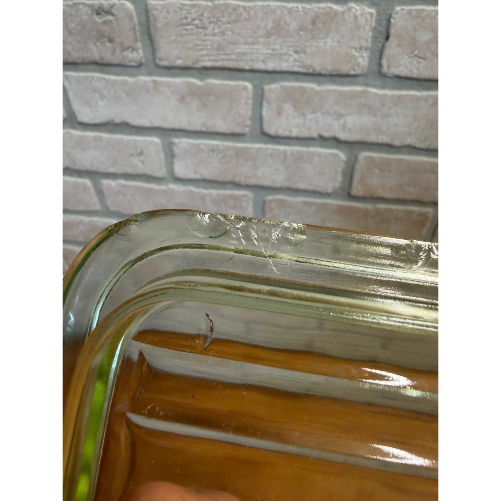 1930s Uranium Glass Kitchen Refrigerator Storage Box Glows W/ Lid Green Depression