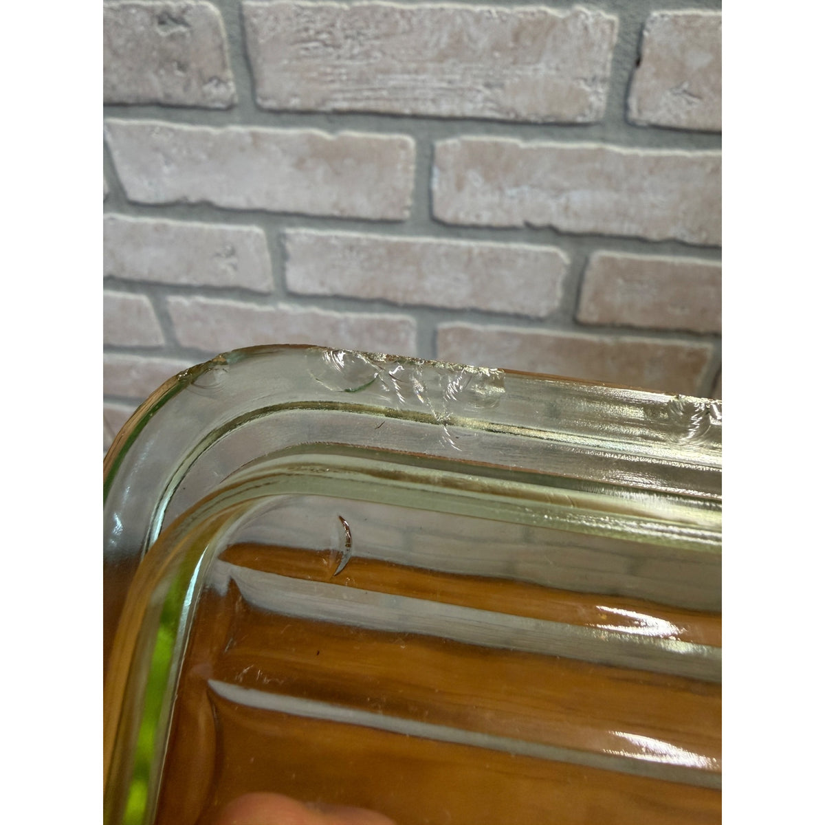 1930s Uranium Glass Kitchen Refrigerator Storage Box Glows W/ Lid Green Depression