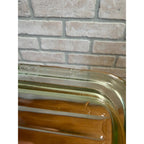 1930s Uranium Glass Kitchen Refrigerator Storage Box Glows W/ Lid Green Depression