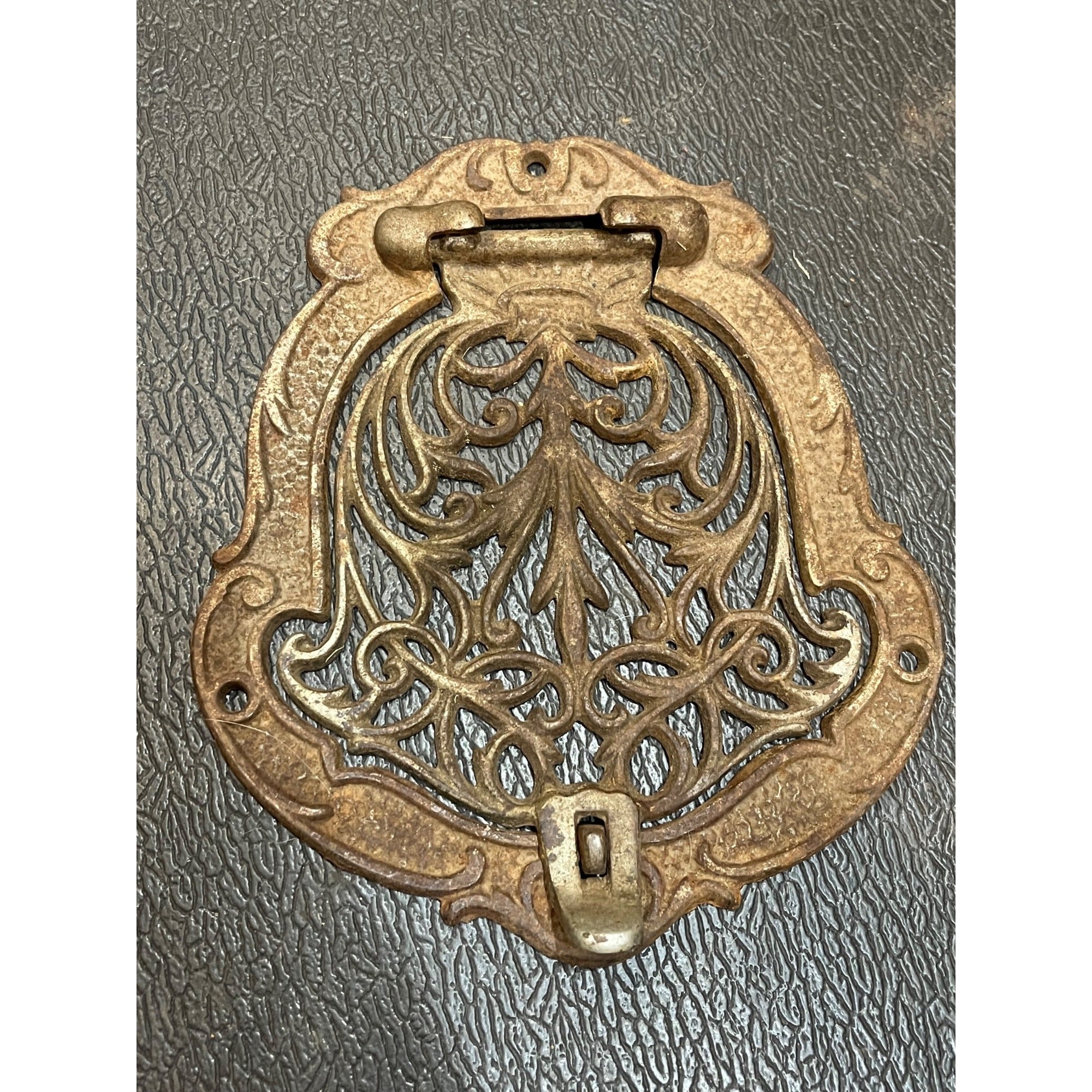 Vintage Folding Warming Shelf Wood Stove Cast Iron Ornate Architectural Salvage