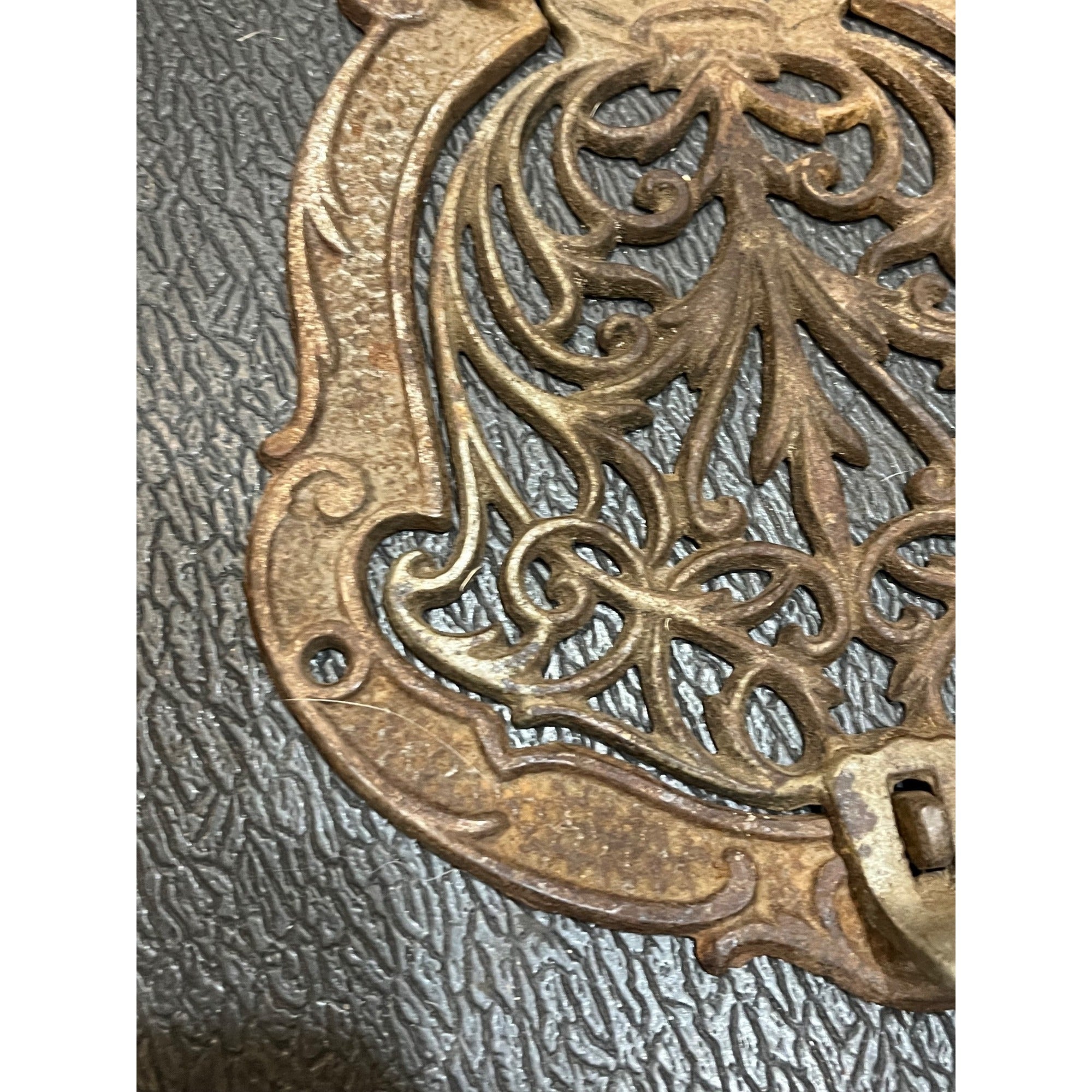 Vintage Folding Warming Shelf Wood Stove Cast Iron Ornate Architectural Salvage