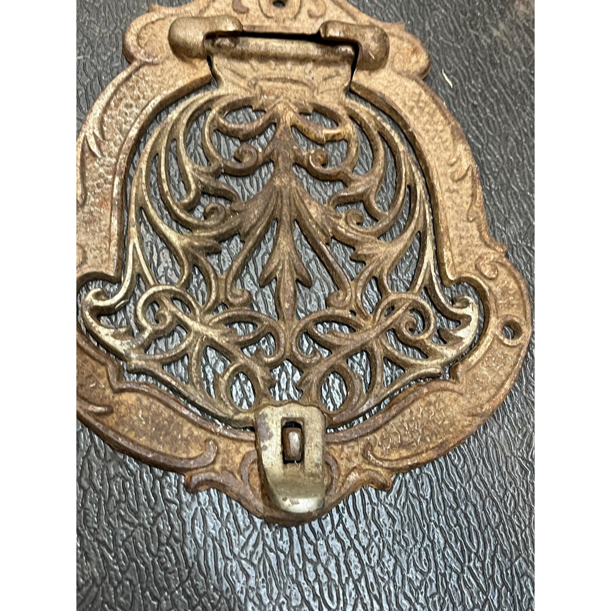 Vintage Folding Warming Shelf Wood Stove Cast Iron Ornate Architectural Salvage