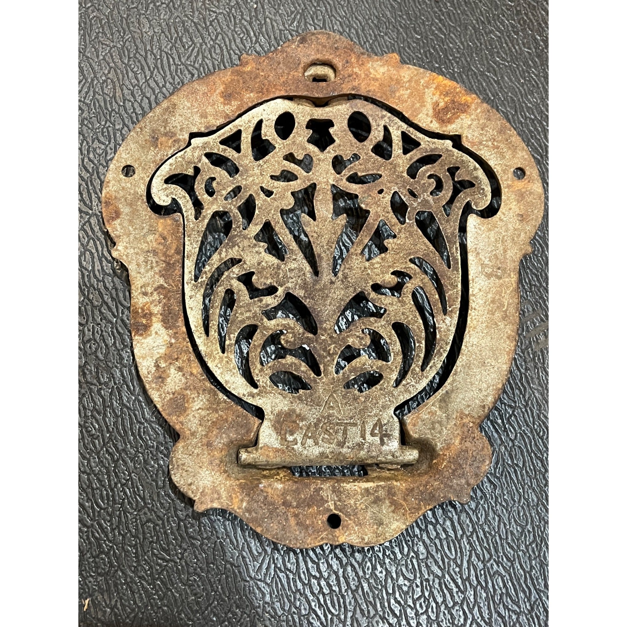 Vintage Folding Warming Shelf Wood Stove Cast Iron Ornate Architectural Salvage