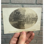 Scene on Wolf River Schiocton Wisconsin RPPC Real Photo Vintage Postcard WI