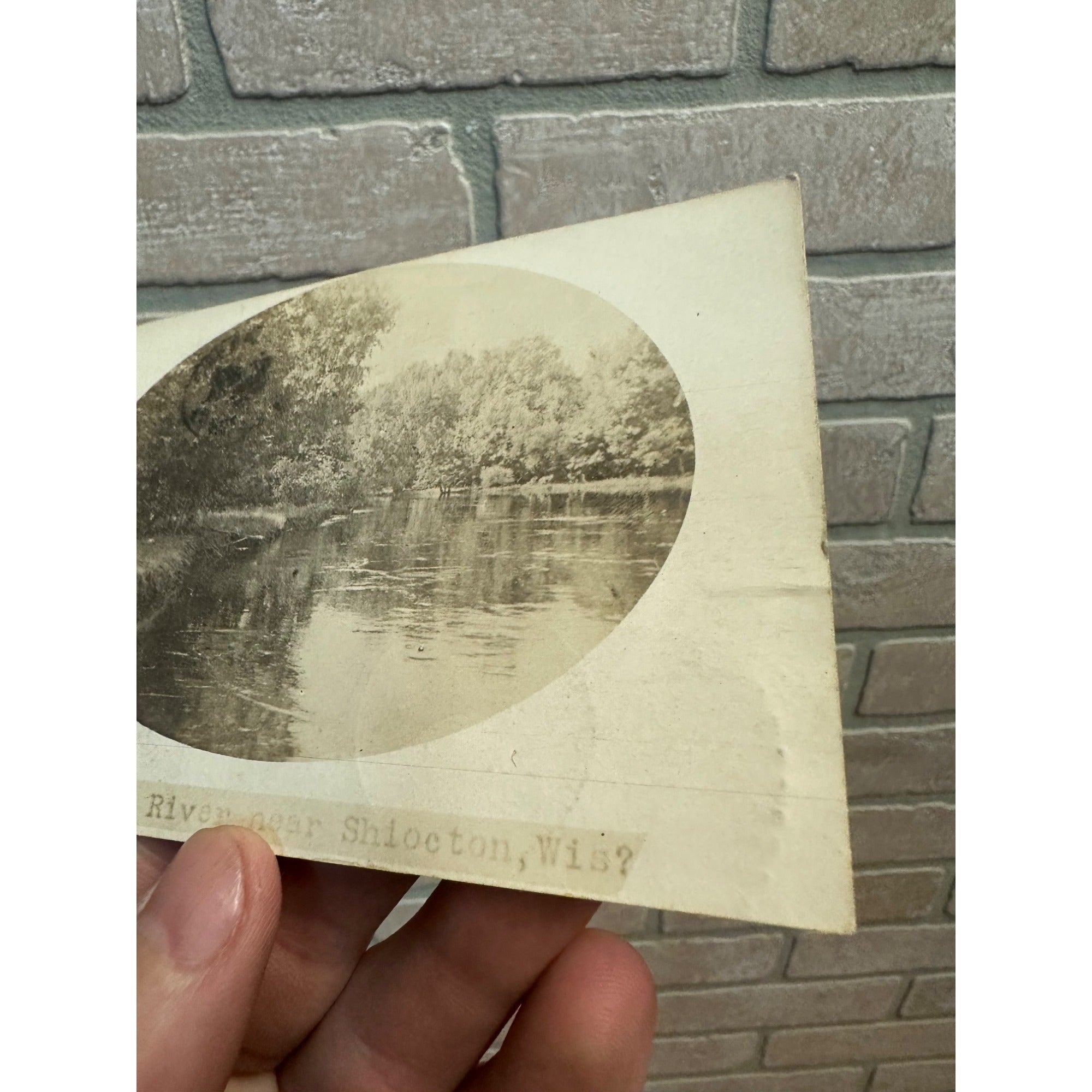 Scene on Wolf River Schiocton Wisconsin RPPC Real Photo Vintage Postcard WI