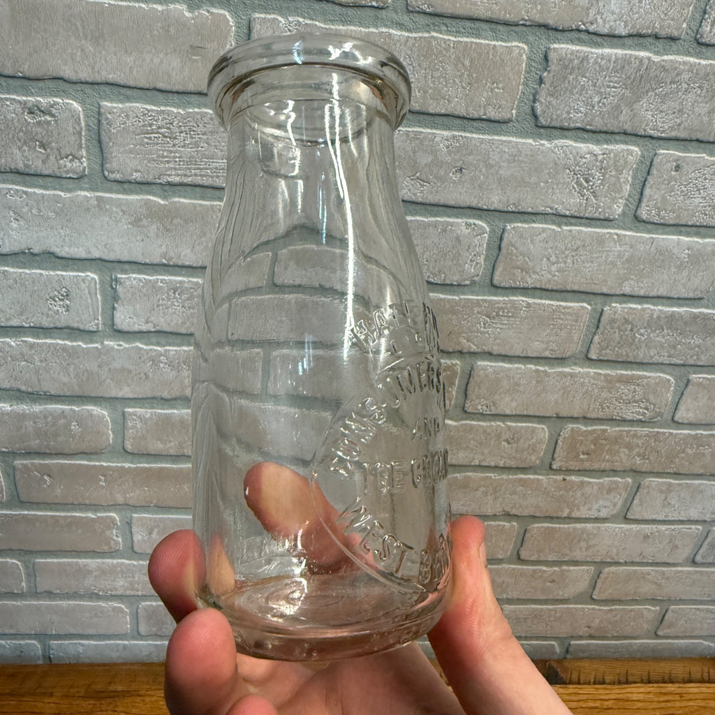 RARE Vintage Consumer's Milk & Ice Cream Co. West Bend Wis Half Pint Bottle WI