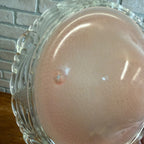 Art Deco Floral Pastel Pink Ceiling Light Shade Clear Drape Glass 3 Chain MCM