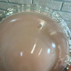 Art Deco Floral Pastel Pink Ceiling Light Shade Clear Drape Glass 3 Chain MCM