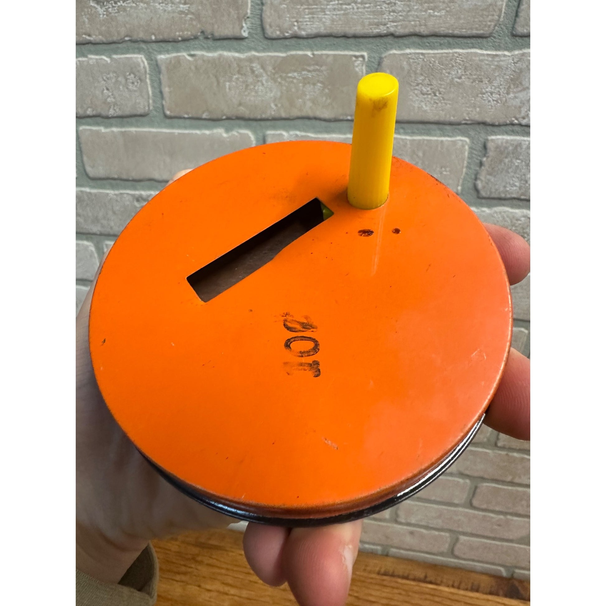 Vintage 1950s Halloween Witch Tin Litho Noisemaker Kirchhof 4"