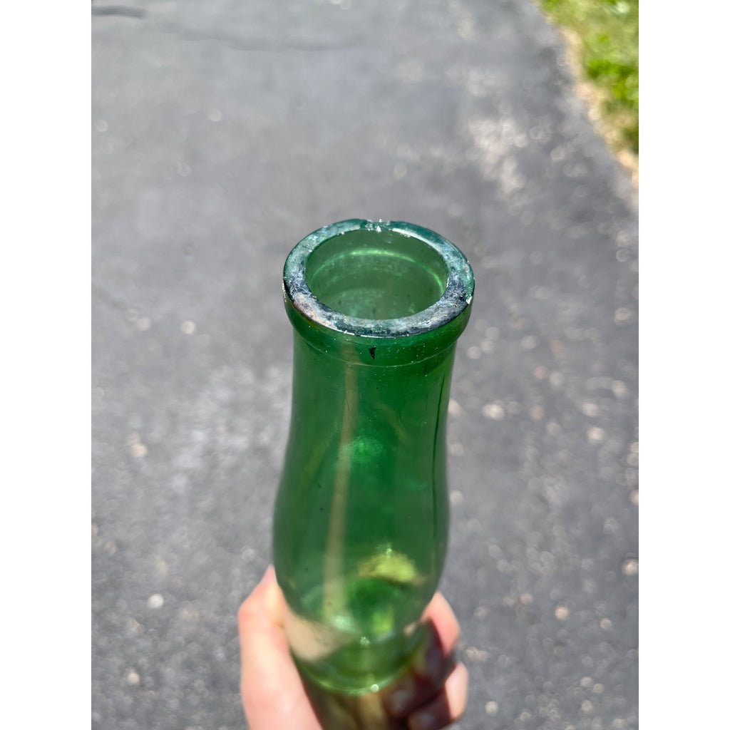 Antique c1870s Deep Green Food Preserve Pickle Condiment Glass Bottle Jar 8.5"