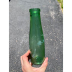 Antique c1870s Deep Green Food Preserve Pickle Condiment Glass Bottle Jar 8.5"