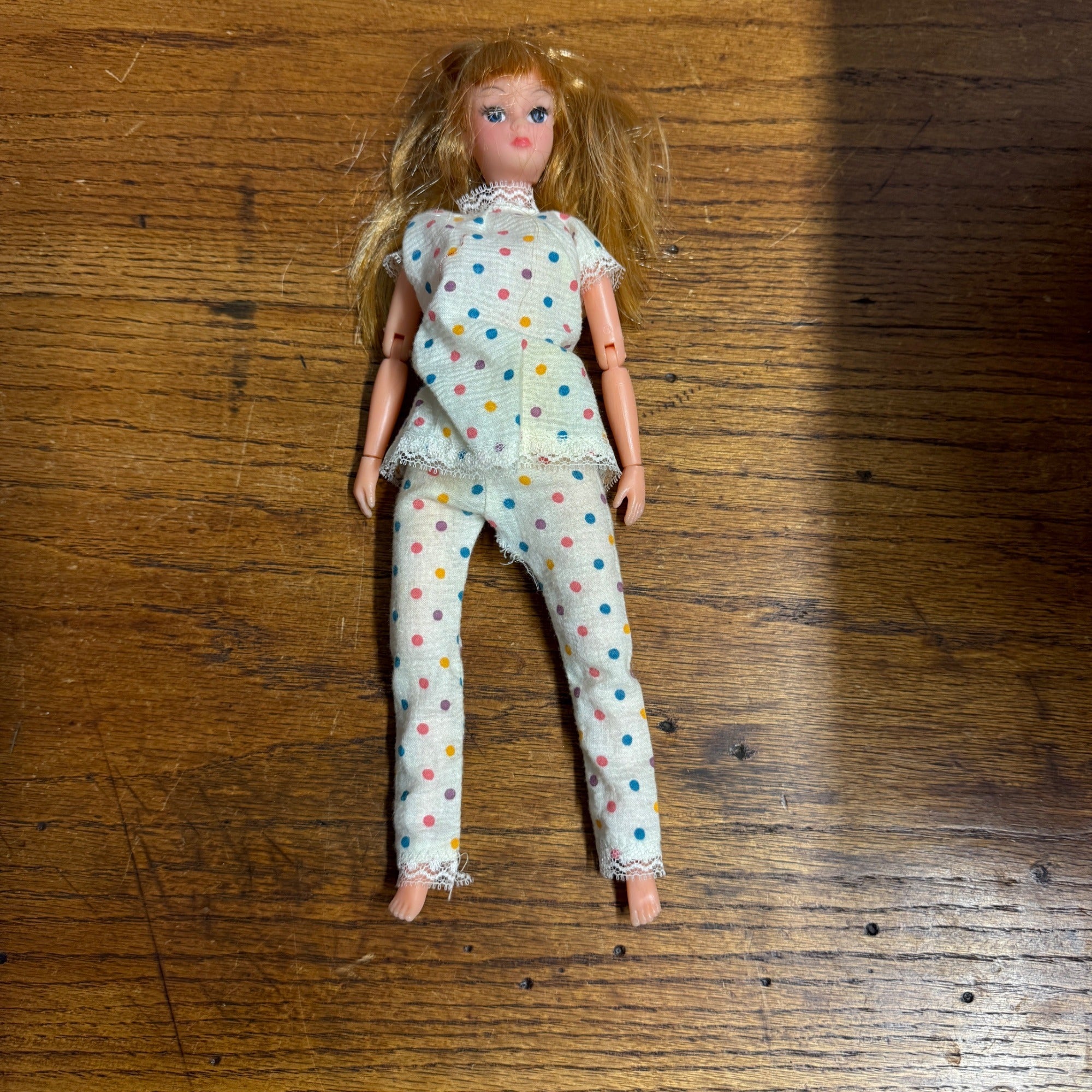 Vintage Uneeda Doll Jointed Polka Dot Outfit 1970s 1960s