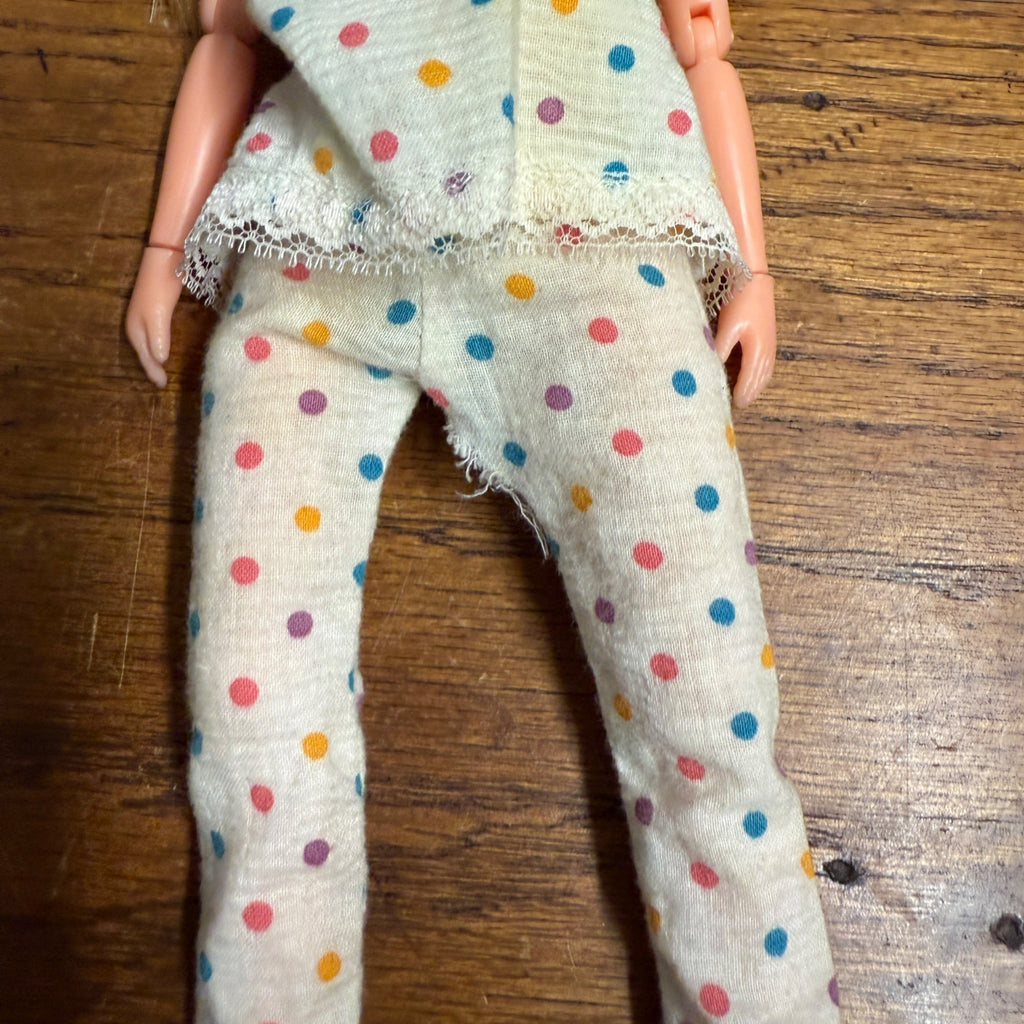 Vintage Uneeda Doll Jointed Polka Dot Outfit 1970s 1960s