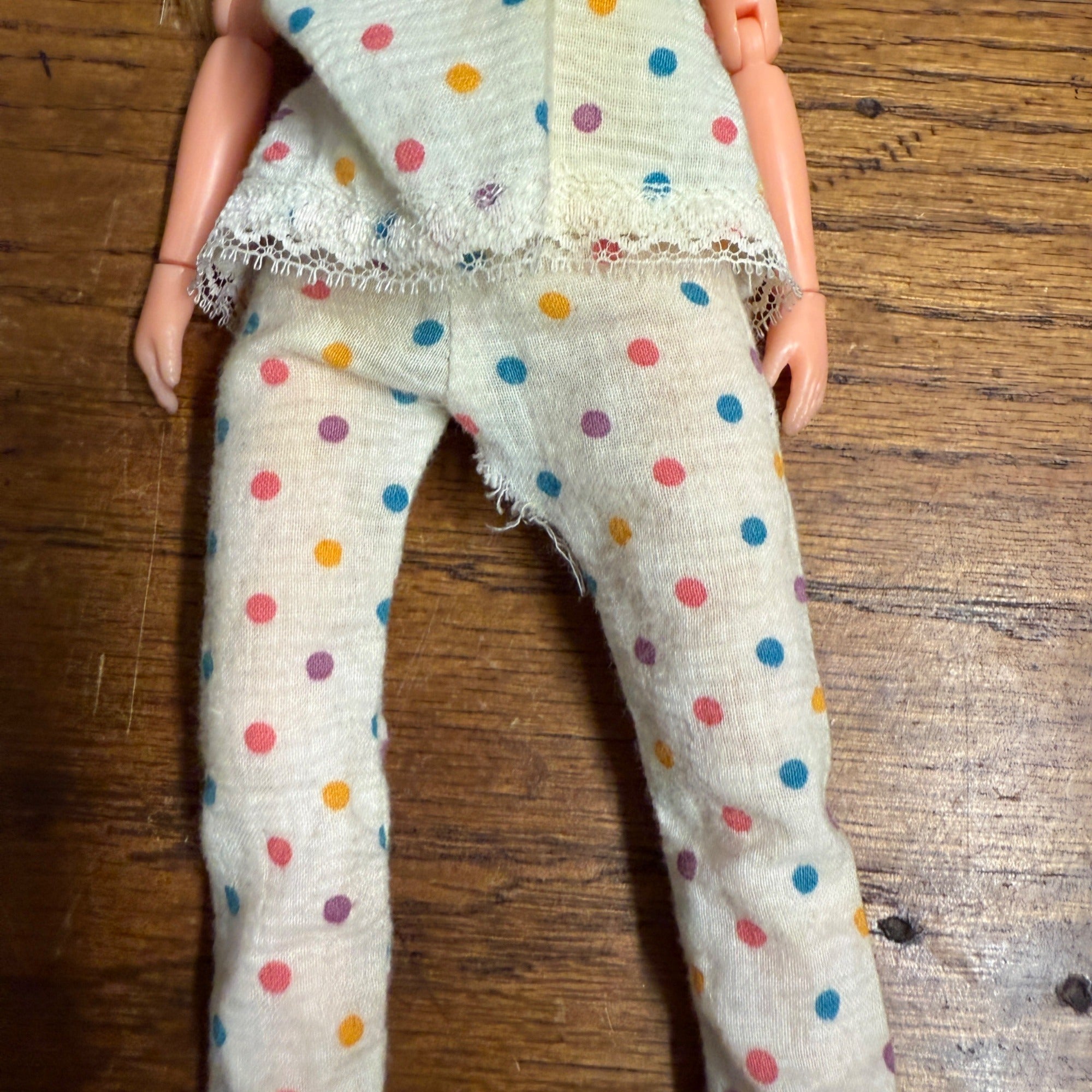 Vintage Uneeda Doll Jointed Polka Dot Outfit 1970s 1960s