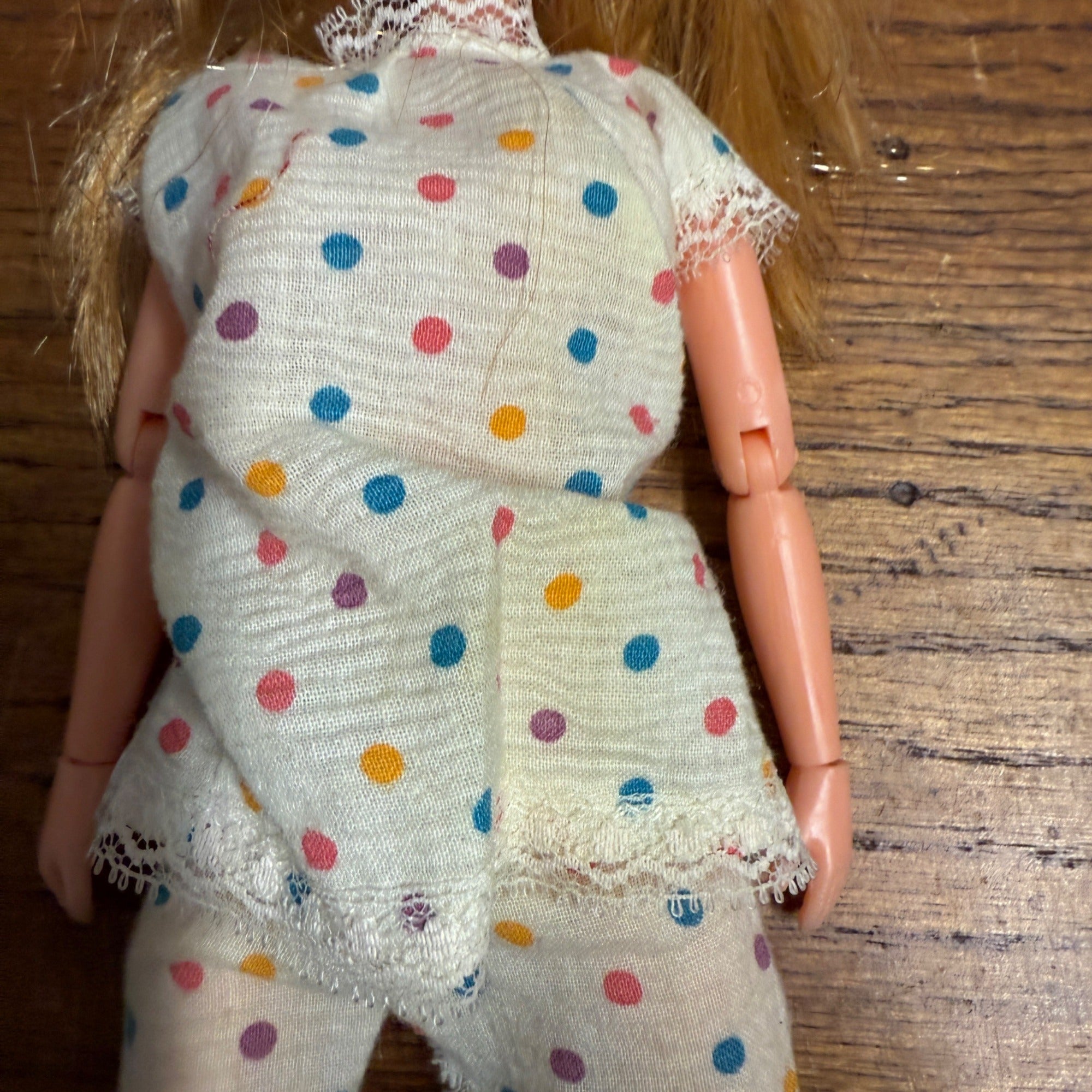 Vintage Uneeda Doll Jointed Polka Dot Outfit 1970s 1960s