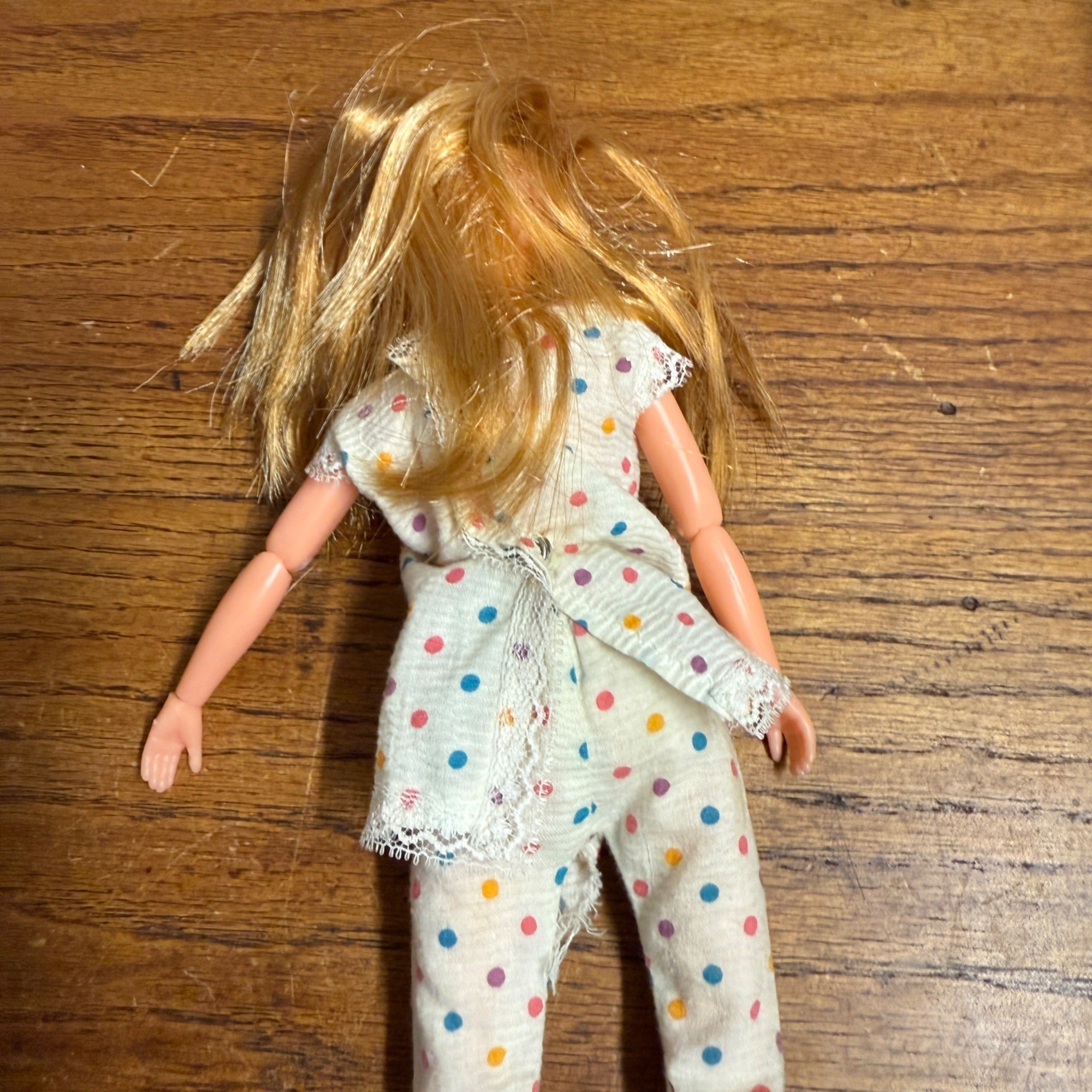 Vintage Uneeda Doll Jointed Polka Dot Outfit 1970s 1960s