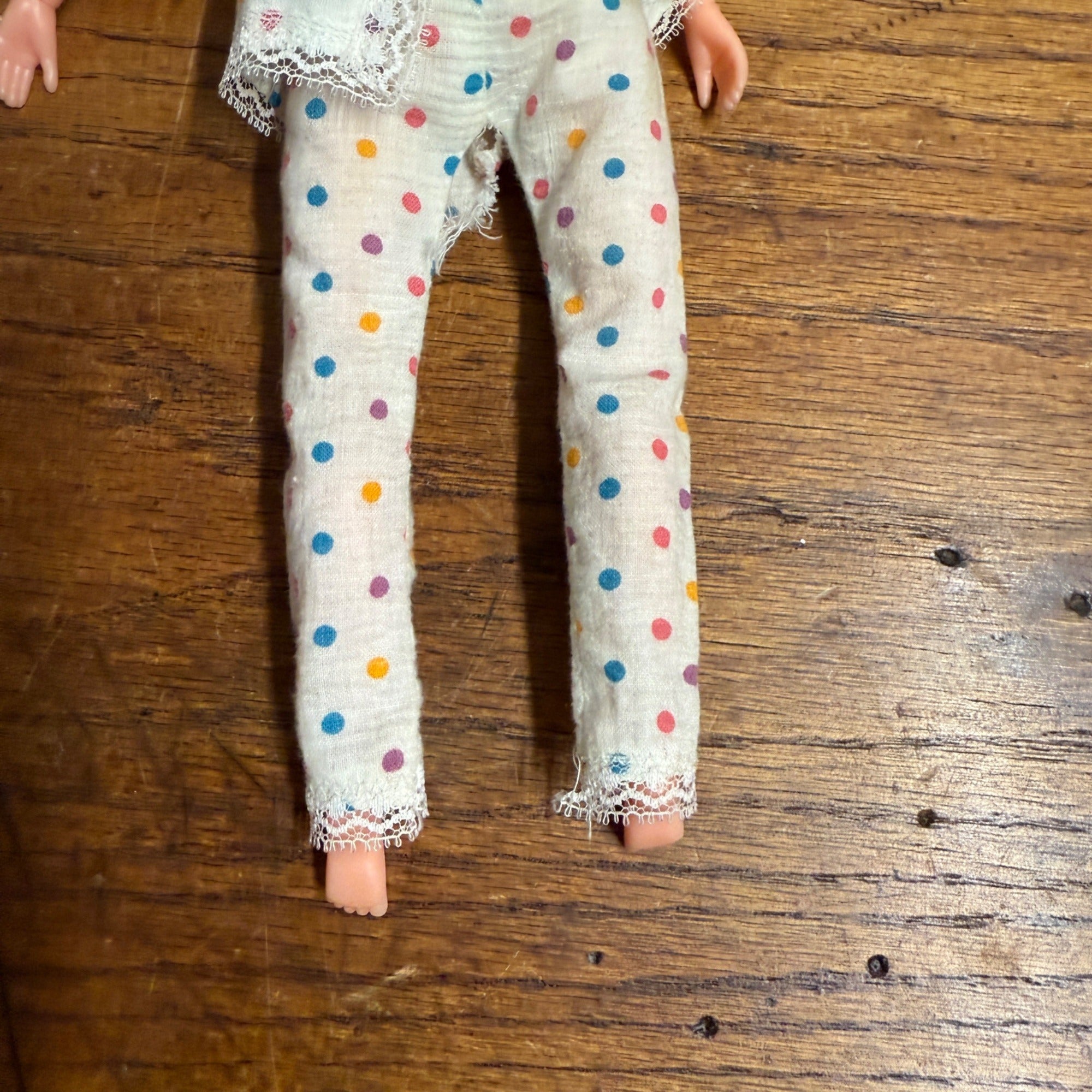 Vintage Uneeda Doll Jointed Polka Dot Outfit 1970s 1960s