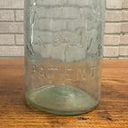 Antique ATLAS MASON’S PATENT Aqua Green Glass Quart Jar Zinc Cap Bubbles