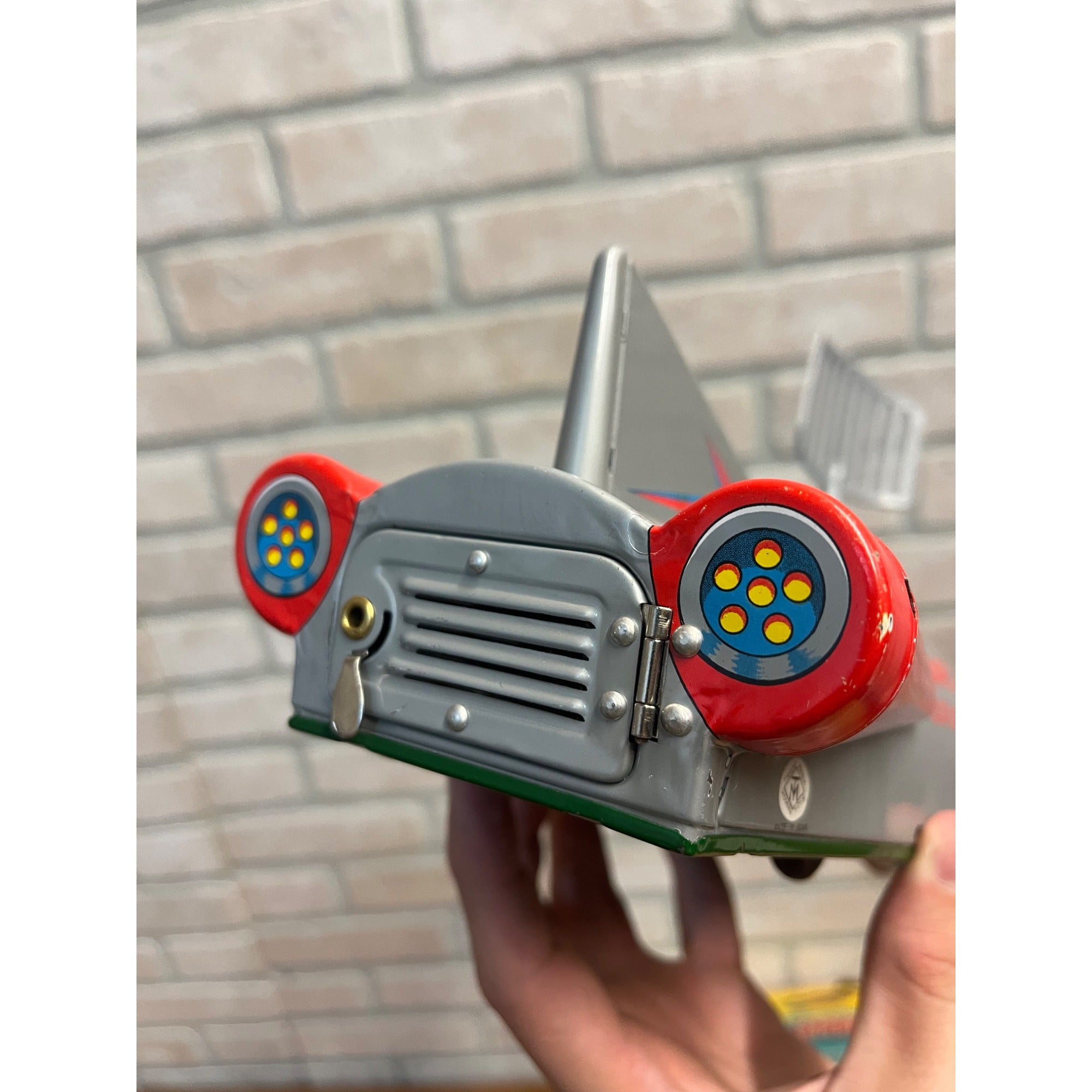 Masudaya MT Modern Toys Japan Tin Battery Op Planet Explorer Space Ship w/ Box