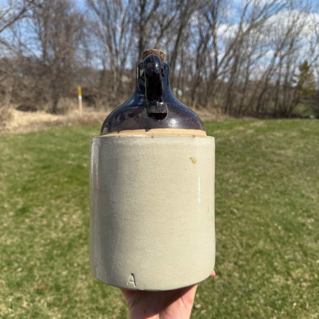 Antique Hansen's Lab Stoneware Crock Jug Cheese Rennet Extract Little Falls NY